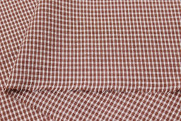 Пестрядь Мелкая белая клетка на коричнево-каштановом, ВИД2, ш.1.45м, хлопок-95%, п/э-5%,135гр/м.кв - Купава фото 5