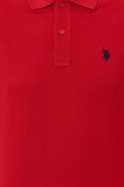U. S. Polo Assn / Мужская красная базовая футболка с воротником-поло - U.s. polo assn фото 6