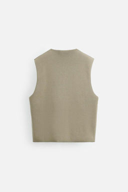 RELAXED FIT KNIT WAISTCOAT - Zara фото 8
