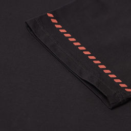 Футболка женская с красным кантом Basic line чёрная, размер 52