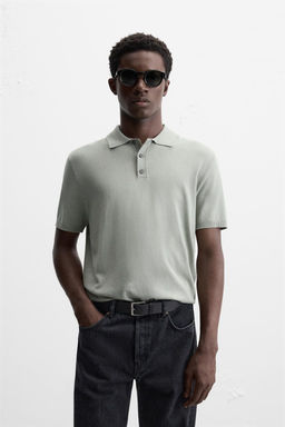 VISCOSE BLEND KNIT POLO SHIRT - Zara фото 34