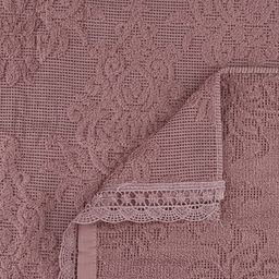 Полотенце махровое "Династия" 70х140см, хлопок 100%, ажурный кант, пыльная роза (Китай)