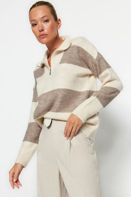 Tas Genis Kal?p Yumusak Dokulu Fermuarl? Triko Kazak TWOAW22KZ0424 - Trendyolmilla фото 16