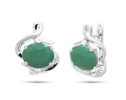 Серьги из серебра изумруд, Кипр