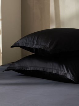 Наволочка SL Home Tencel, 50×70+3 см, тенсель, эвкалиптовое волокно 100%, чёрная