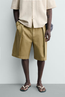 BERMUDA RELAXED FIT PLIEGUES / Tostado - Zara фото 2