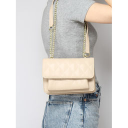 Сумка женская искусственная кожа Ch&K-7806, 2отд, плечевой ремень, бежевый SALE 259979 - Adelia фото 5