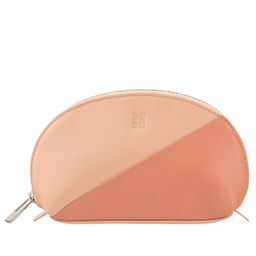 Итальянская кожаная косметичка DuDu серии Segovia | пудровый