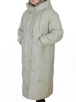8883 LT. GREEN Пальто зимнее женское (150 гр. холлофайбер)