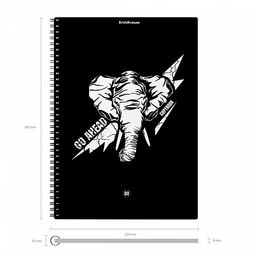 Цена за 4 шт. Тетрадь общая с пластиковой обложкой на спирали ErichKrause Blossom, Black and White, А5, 80 листов, клетка  фото 9