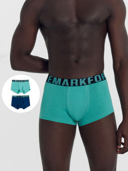 Трусы мужские боксеры мультипак (2 шт.) в бирюзовом и тропическо-синем цвете бирюза +тропический синий 411188-2
