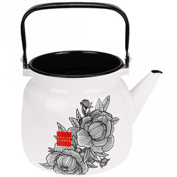 "Urban flower" Чайник эмалированный 3,5л, металлическая крышка (Россия)