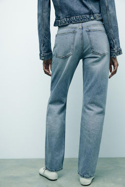 TRF STRAIGHT-LEG MID-RISE JEANS - Zara фото 13