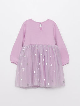 Bisiklet Yaka Uzun Kollu Frozen Bask?l? K?z Bebek Elbise - Waikiki фото 2