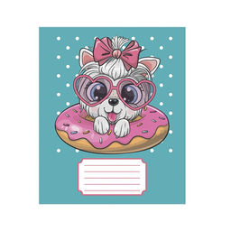 Цена за 10 шт. Тетрадь 12 листов в крупную клетку Милашки с бантиком, обложка мелованная бумага, ВД-лак, блок офсет, МИКС - Calligrata фото 6