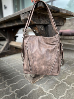 Женская сумка-рюкзак из эко кожи 9902 Кофе - Kenguluna фото 3