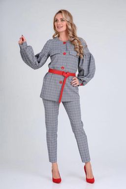 Костюм Gamma & Gracia 445 серый синяя клетка