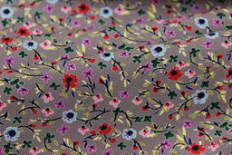 Штапель Премиум Цветочная мириада цв.кофейно-серый, ш.1.45м, вискоза-100%, 120гр/м.кв - Купава фото 5