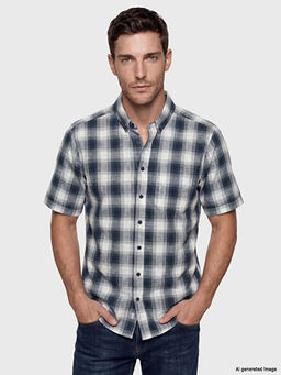 Regular Fit Ekose Poplin Erkek G?mlek
