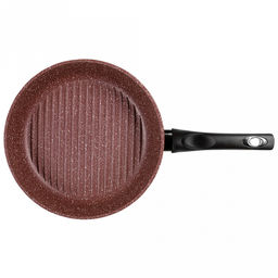 Сковорода-гриль с тефлоновым покрытием д26см "Шоколад", h7см, s0,4см, ручка из термостойкого пластика (Россия)