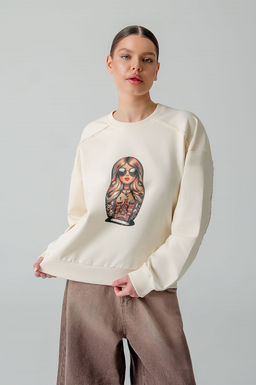 Арт. 1-3105 Свитшот женский 44-50 (4 шт) Цвет:бежевый - Калинка фото 20