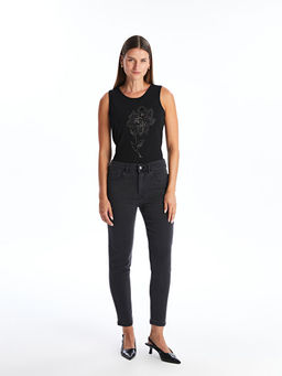 Bisiklet Yaka ??lemeli Kad?n Bluz