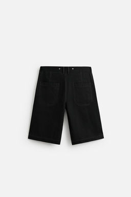 BAGGY FIT DENIM BERMUDA SHORTS WITH STITCHING - Zara фото 16