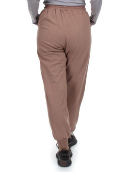 HC-207-1 DK. BEIGE Брюки спортивные женские (95% хлопок, 5% спандекс) - Фабричный китай фото 6