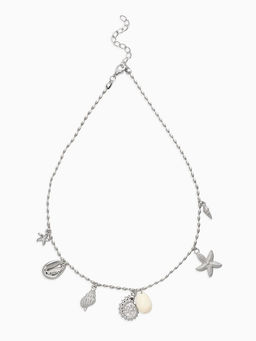 Колье «Морское дно», L=40 см, белое в серебре