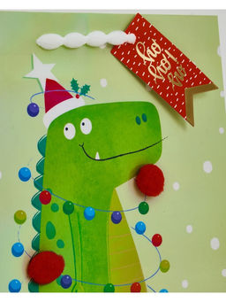 Набор подарочных пакетов «Новый год», 3 шт., голография, с шильдиком и объёмным декором, 25×30.5×12.5 см