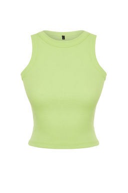 Neon Yesil Halter Yaka Fitilli Esnek Orme Atlet TWOSS24AL00047 - Trendyolmilla фото 7