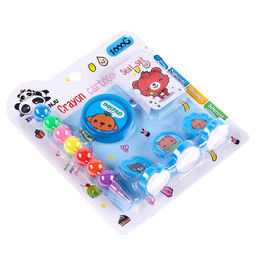 Набор для рисования: печать 3 шт., штемпельная подушка, карандаш 7 цветов, цвет голубой - Simaland фото 8