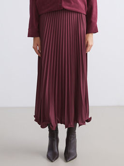 Beli Lastikli ?ifon Pileli Etek