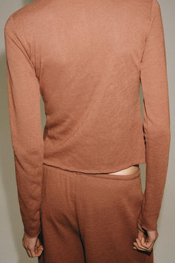 CAMISETA R?STICA BOTONES / teja oscuro - Zara фото 3