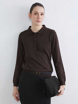 Polo Yaka Kad?n Triko Kazak