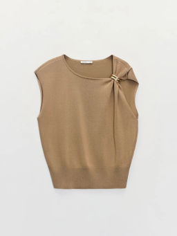 Вязаный топ с брошью ZR2605023305-63 / Zarina