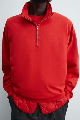 WASHED QUARTER-ZIP SWEATSHIRT