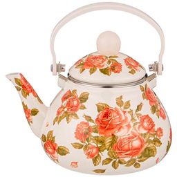 Чайник эмалированны с фильтром из нжс, 1,3 л, серия "Корейская роза" 934-395 /АРТИ-М/