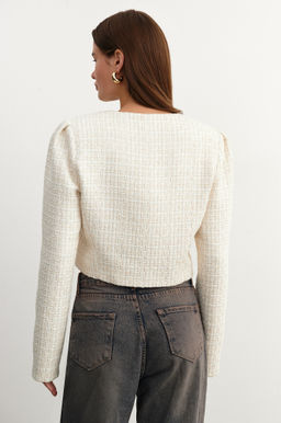 Жакет из твида с объемными рукавами - Mollis фото 6