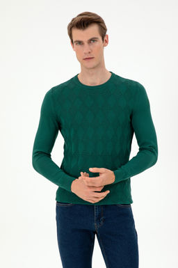 Мужской темно-зеленый свитер