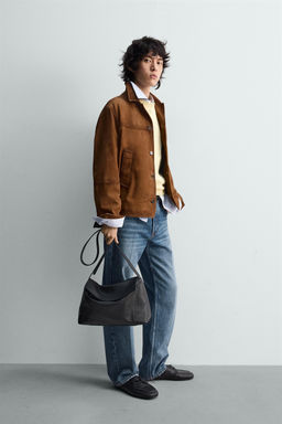 RELAXED FIT LEATHER SUEDE JACKET LIMITED EDITION - Zara фото 13