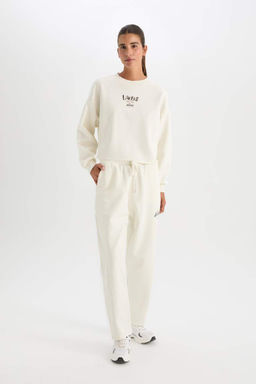 DeFactoFit НБА Лос-Анджелес Лейкерс Морковный крой с двумя карманами и эластичной резинкой на талии Кружева Базовые прямые спортивные штаны стандартной длины Стандартная длина