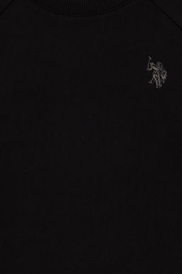 Черный базовый свитшот с круглым вырезом для мальчиков - U.s. polo assn фото 3