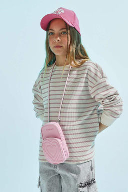 Толстовка в полоску с круглым вырезом для девочек