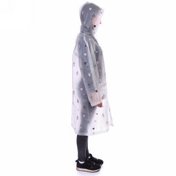 Дождевик-плащ "Единороги" с капюшоном и завязками, на кнопках 120 Мкрн 115*65см р-р M ДоброСад