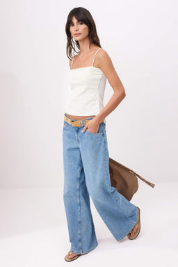 Kahverengi Fitted/Vucuda Oturan Straplez Ince Ask?l? Kolsuz Pamuk Ribana Orme Atlet TWOSS26AL00033 - Trendyolmilla фото 6