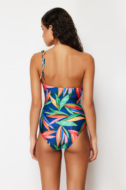 TRENDYOLMILLA Tropikal Desenli Tek Omuz Baglamal? Regular Mayo TBESS24MA00151 фото 5