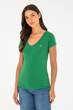 Женская зеленая базовая футболка Неожиданная скидка в корзине - U.s. polo assn фото 8