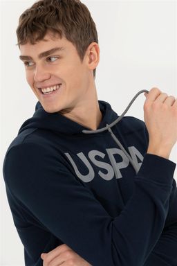 Мужская темно-синяя толстовка с капюшоном Basic - U.s. polo assn фото 2