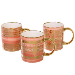 Цена за 2 шт. Кружка керамическая 350мл "Золотой узор", микс 4рисунка